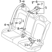 Volkswagen Seat Belt Receptacle Spacer - Genuine VW 17A857108