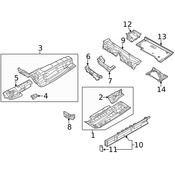 Audi Floor Pan Splash Shield - Genuine Audi 4G0825201B