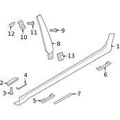 Audi Rocker Panel Molding Cap - Genuine Audi 4G8853869GRU