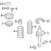 VW Suspension Strut Assembly - Genuine VW 5QF413031AR