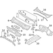 Audi Cowl Grille Panel - Genuine Audi 83B819403A9B9