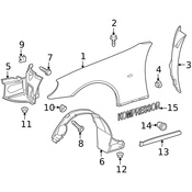 Mercedes Fender Liner Bolt - Genuine Mercedes 0019901236