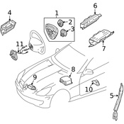 Mercedes Air Bag Impact Sensor - Genuine Mercedes 0038212851