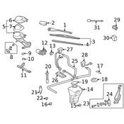 Mercedes Windshield Washer Nozzle Support - Genuine Mercedes 1268201111