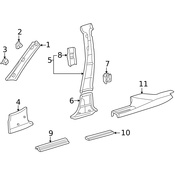 Mercedes Body A-Pillar Trim Panel Clip - Genuine Mercedes 1409880978