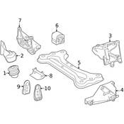 Mercedes Engine Mount Bracket  - Genuine Mercedes 1522230604