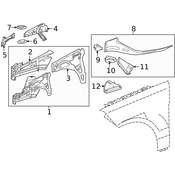 Mercedes Cowl Panel Reinforcement - Genuine Mercedes 1646250486