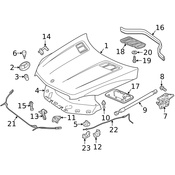 Mercedes Hood Hinge -  Genuine Mercedes 1668800028