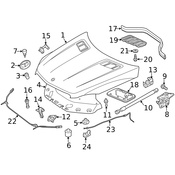 Mercedes Hood Hinge -  Genuine Mercedes 1668800128