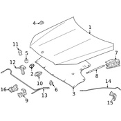 Mercedes Hood Lift Support - Genuine Mercedes 1679800164