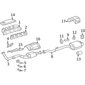 Mercedes Exhaust Bracket - Genuine Mercedes 1704923341