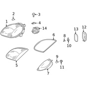 Mercedes Headlight Seal - Genuine Mercedes 170826018064