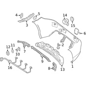 Mercedes Bumper Cover Support Rail - Genuine Mercedes 1728850565