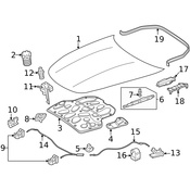 Mercedes Hood Lift Support  - Genuine Mercedes 1729800064
