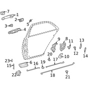 Mercedes Interior Door Handle Assembly - Genuine Mercedes 2027601570