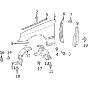 Mercedes Fender Bracket - Genuine Mercedes 2038890114