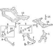 Mercedes Engine Cradle Brace - Genuine Mercedes 2046280011