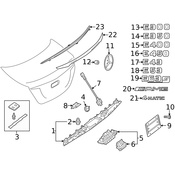 Mercedes Deck Lid Finish Panel Hardware Kit - Genuine Mercedes 2047430093