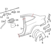 Mercedes Fuel Filler Door - Genuine Mercedes 2047570506