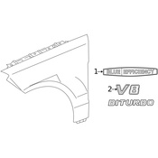 Mercedes Fender Emblem -  Genuine Mercedes 2048177220