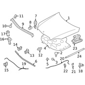 Mercedes Hood Hinge Cover - Genuine Mercedes 2048890625