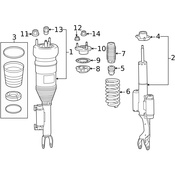 Mercedes Suspension Strut Bellows -  Genuine Mercedes 205323490064