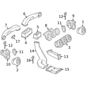 Mercedes Dashboard Air Vent  - Genuine Mercedes 2058303900
