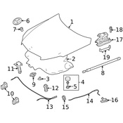 Mercedes Hood Insulation Pad - Genuine Mercedes 2076820626