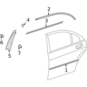 Mercedes Door Molding -  Genuine Mercedes 2216904680