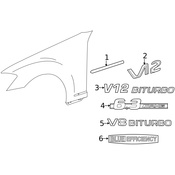 Mercedes Fender Emblem - Genuine Mercedes 2218171715