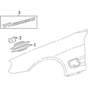Mercedes Fender Emblem - Genuine Mercedes 2218171815