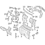 Mercedes Cowl Water Deflector - Genuine Mercedes 221830022865