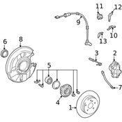 Mercedes Brake Backing Plate -  Genuine Mercedes 2104201544