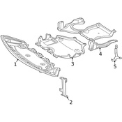 Mercedes Radiator Support Splash Shield Bracket - Genuine Mercedes 2535242700