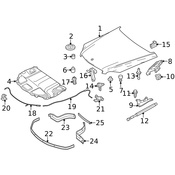 Mercedes Hood Insulation Pad - Genuine Mercedes 2536820026