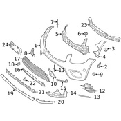 Mercedes Radiator Support Air Deflector - Genuine Mercedes 2538850003