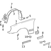 Mercedes Fender Emblem - Genuine Mercedes 2108171520