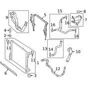 Mercedes Radiator Support Baffle - Genuine Mercedes 2125050086