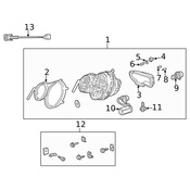 Mercedes Headlight Bracket - Genuine Mercedes 2108202914