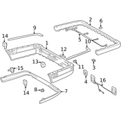 Mercedes Bumper Trim - Genuine Mercedes 2108800836