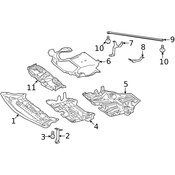 Mercedes Radiator Support Splash Shield Bracket - Genuine Mercedes 2125200941