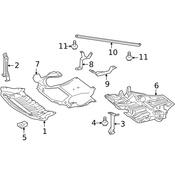 Mercedes Radiator Support Splash Shield Bracket - Genuine Mercedes 2125240740