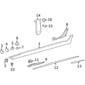 Mercedes Body B-Pillar Molding - Genuine Mercedes 257690040164