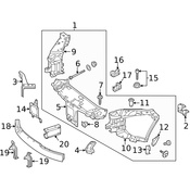 Mercedes Radiator Support Bracket - Genuine Mercedes 2226205900