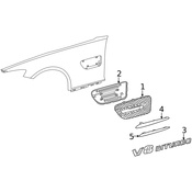 Mercedes Fender Emblem - Genuine Mercedes 2228175200