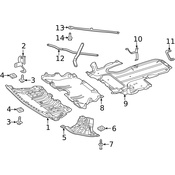 Mercedes Radiator Support Splash Shield Bracket - Genuine Mercedes 2135240440