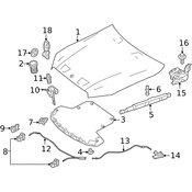 Mercedes Hood Insulation Pad - Genuine Mercedes 213682002664