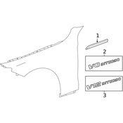 Mercedes Fender Emblem - Genuine Mercedes 2138179900