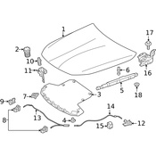 Mercedes Hood Lift Support - Genuine Mercedes 2139800164