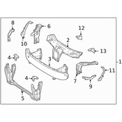 Mercedes Radiator Support Side Panel - Genuine Mercedes 2166200091